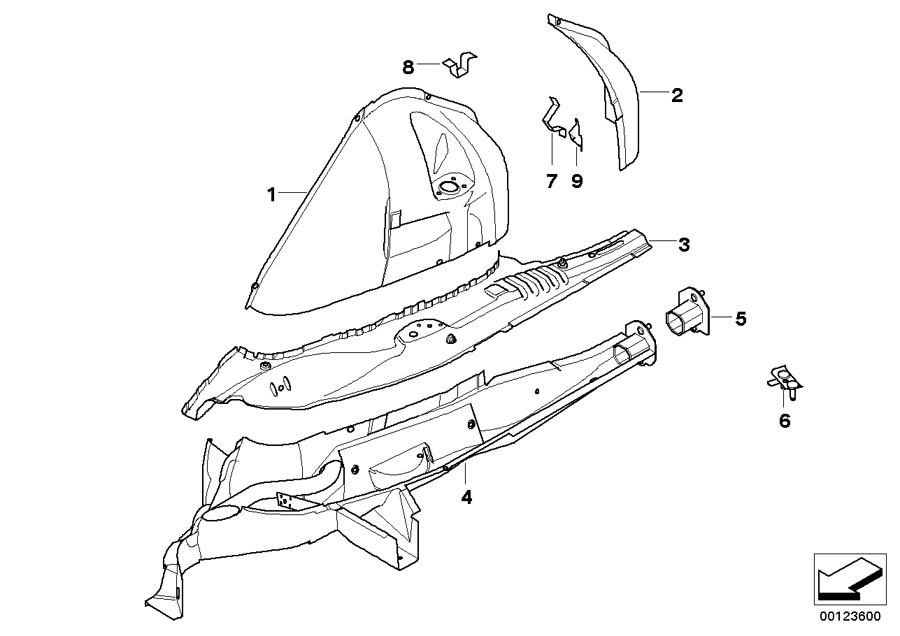 Diagram Rear WHEELHOUSE/FLOOR parts for your 2013 BMW M6   