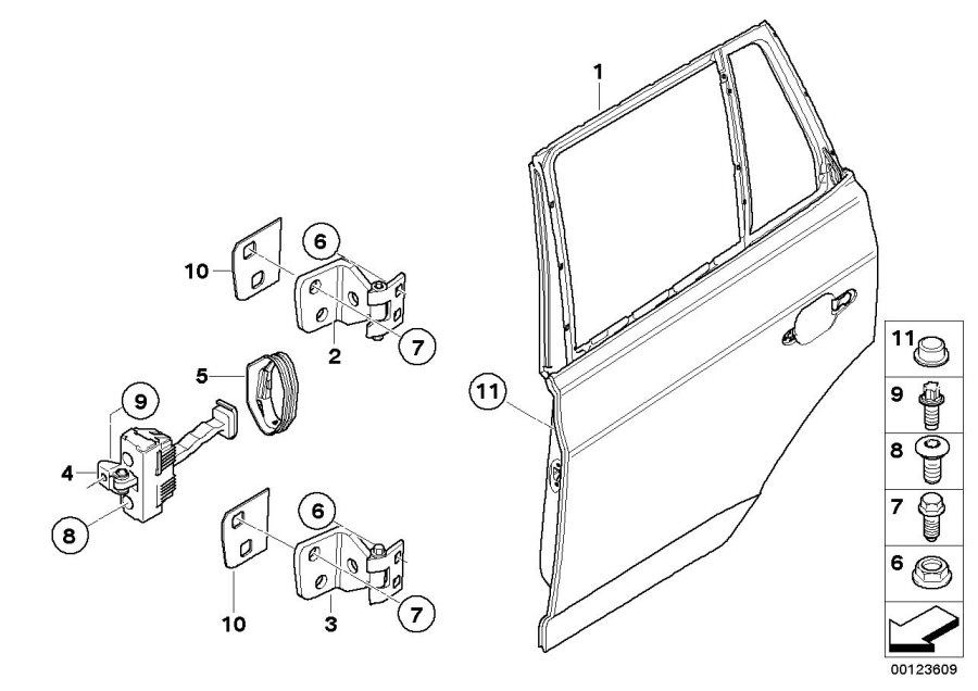 Diagram Rear door - hinge/door brake for your 2016 BMW M6   