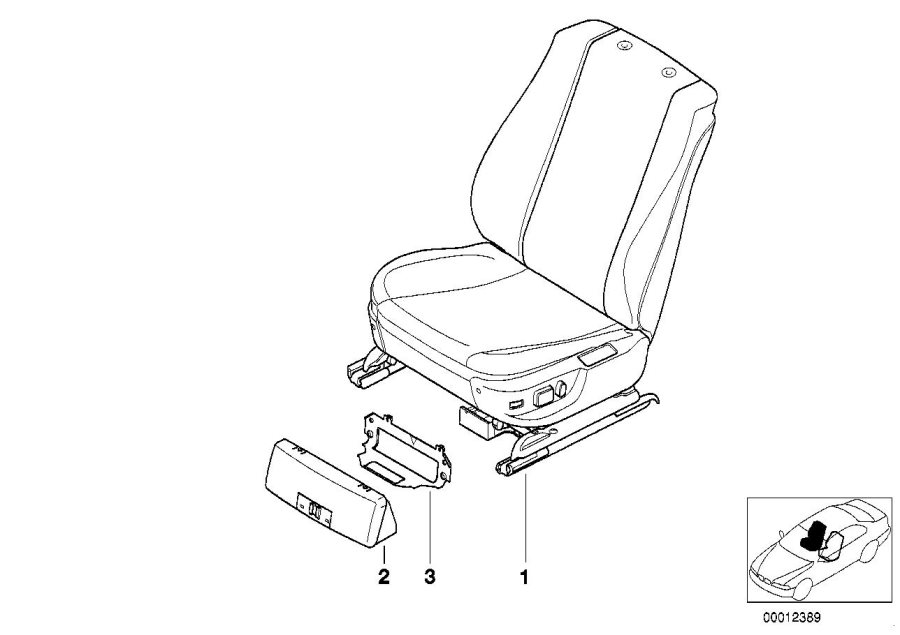 Diagram Seat, front, complete seat for your 2010 BMW M6   