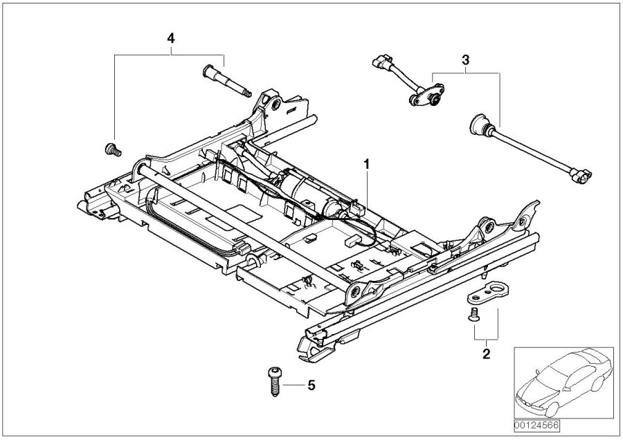 Diagram Front seat rail for your 2007 BMW M6   