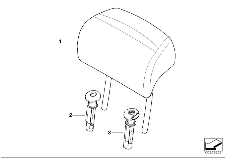 Diagram Rear seat head restraint for your 1988 BMW M6   