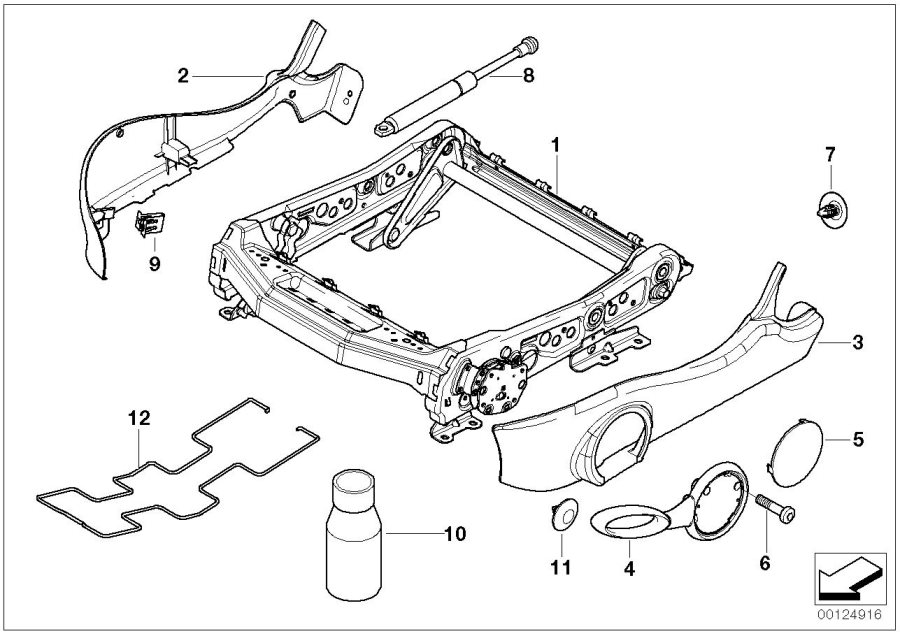 Diagram Seat, front, seat frame for your MINI