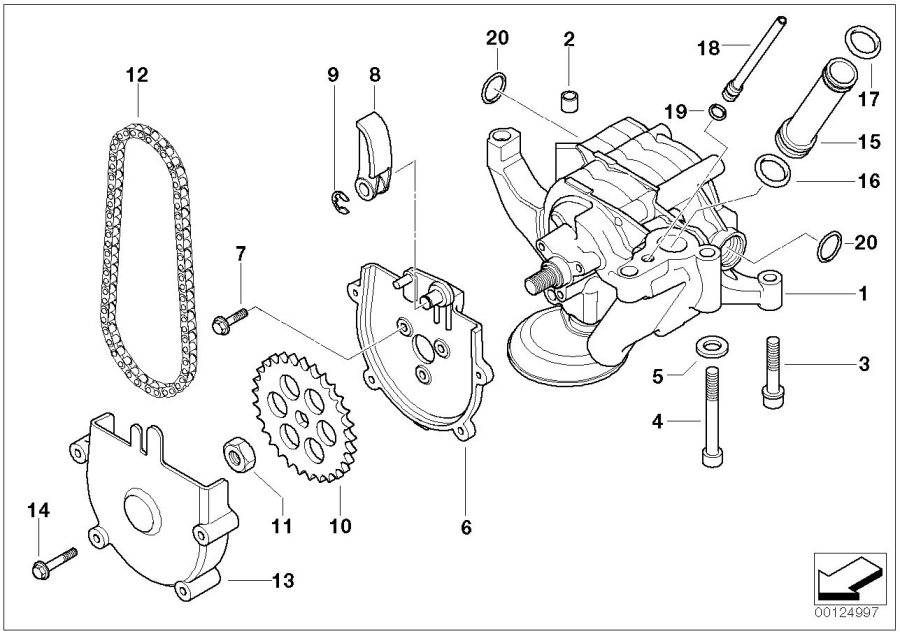 Diagram Lubrication SYSTEM/OIL pump with drive for your 2016 BMW 650i Automatic Convertible 