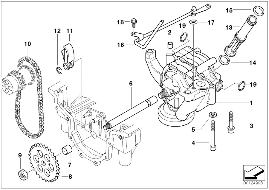 Diagram Lubrication SYSTEM/OIL pump with drive for your 2016 BMW 535i   