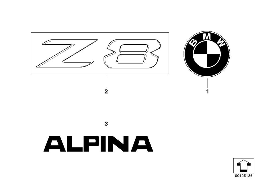Diagram Emblems / letterings for your 2023 BMW 540i   
