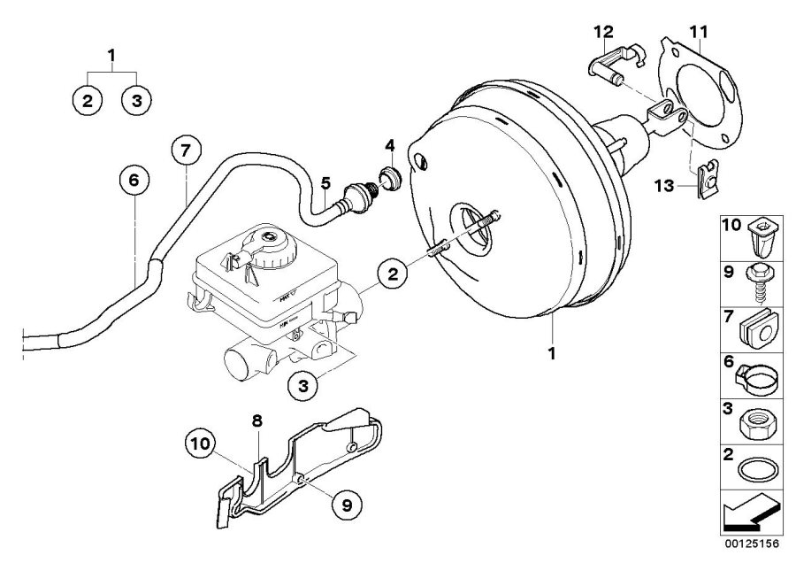 Diagram Power brake unit depression for your BMW