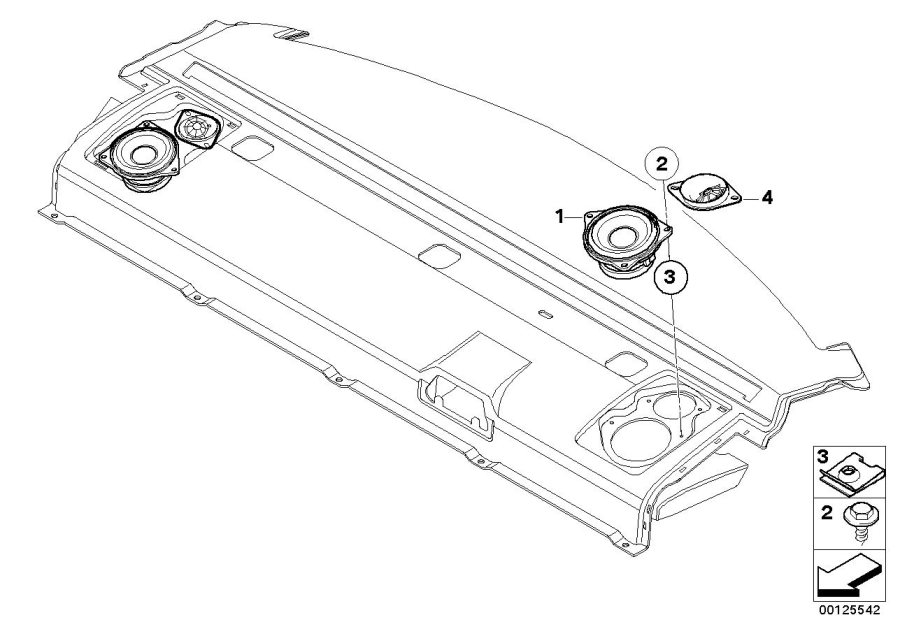 Diagram Single parts F package shelf top-hifi for your BMW