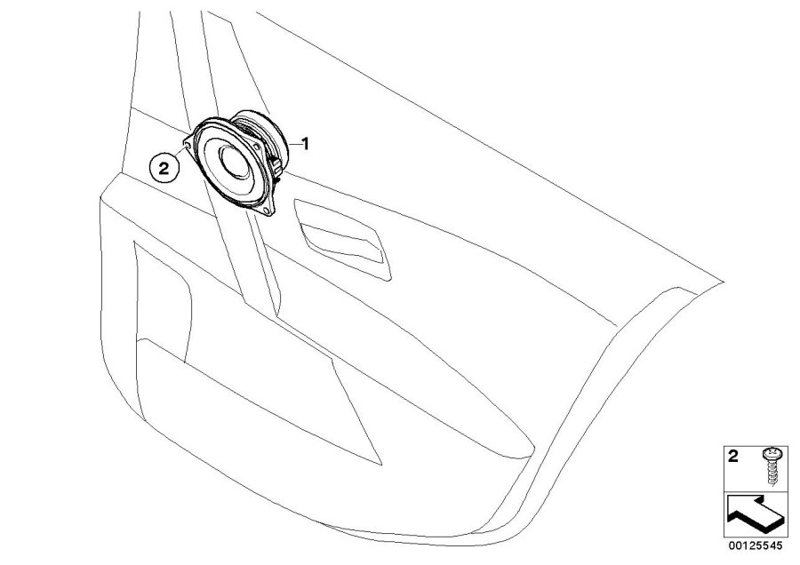 Diagram Single parts F rear door top-hifi syst. for your BMW