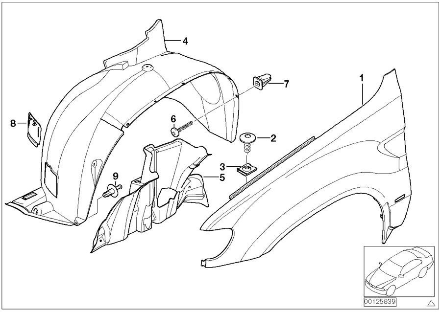 Diagram Front side panel for your 2016 BMW 328d   