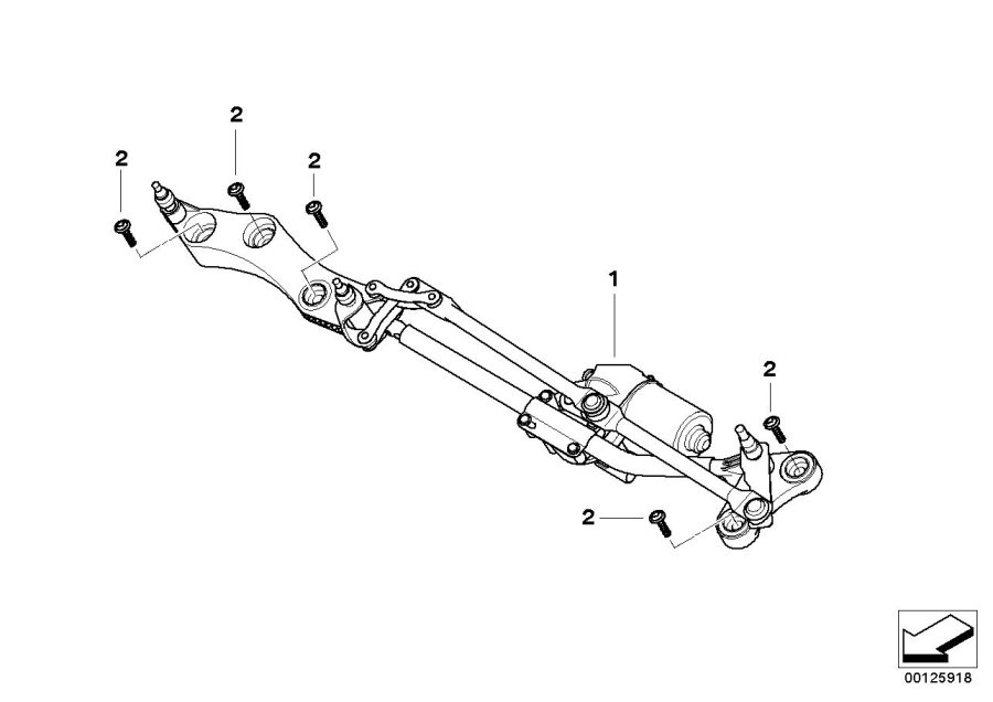 Diagram Single wiper parts for your 2004 BMW 645Ci   