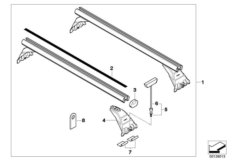Diagram Roof rack for your 2023 BMW X3   