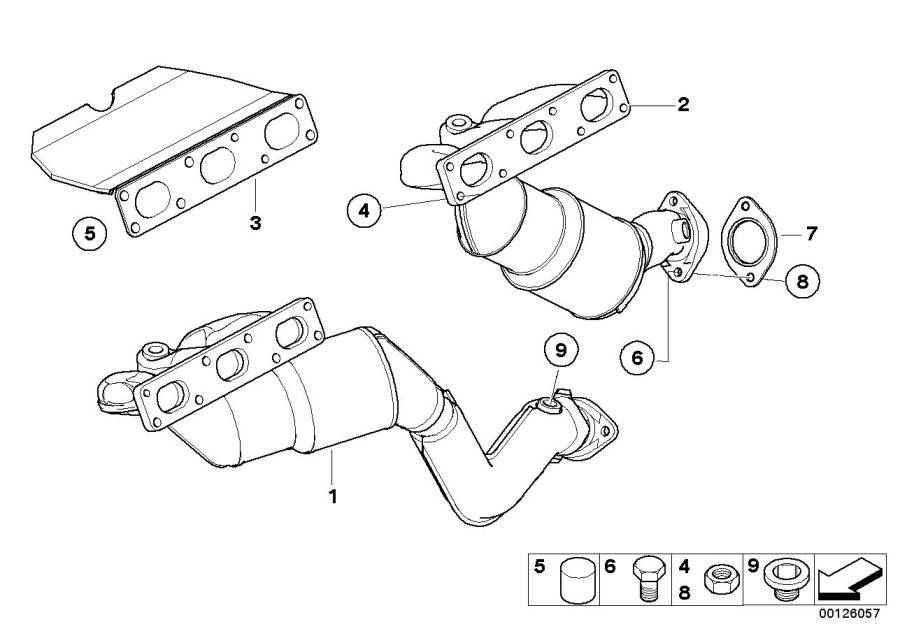 Diagram Exhaust manifold with catalyst for your BMW