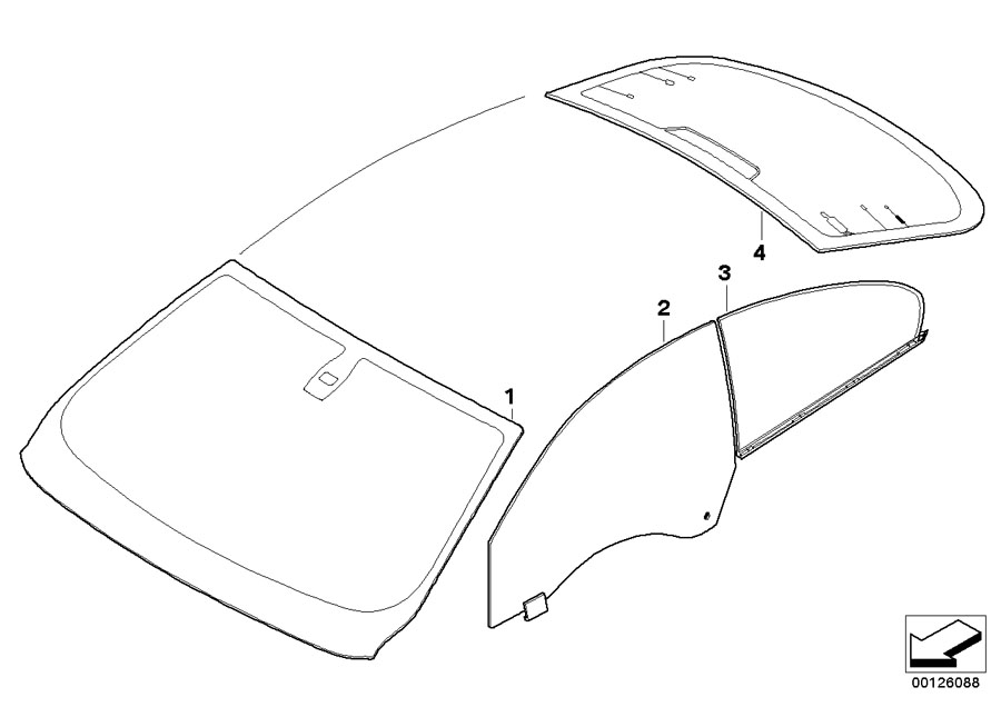 Diagram Glazing for your BMW 328dX  