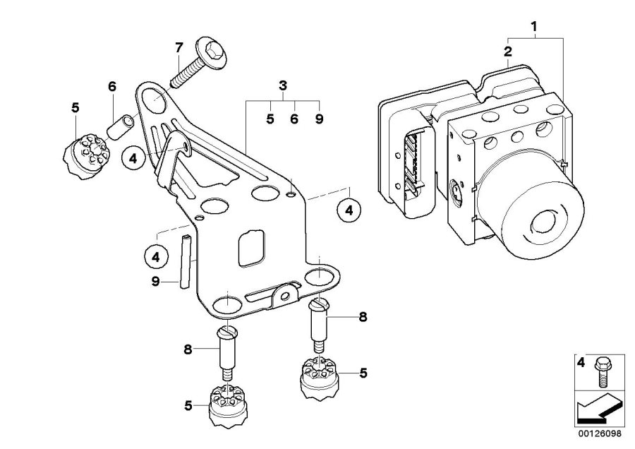 Diagram ABS hydro unit/control unit/support for your MINI