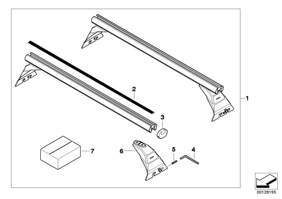 Diagram New roof bar for your BMW 540iX  