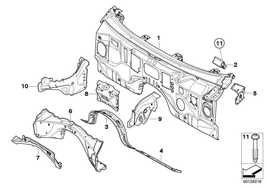 Diagram Splash wall parts for your 2013 BMW M6   