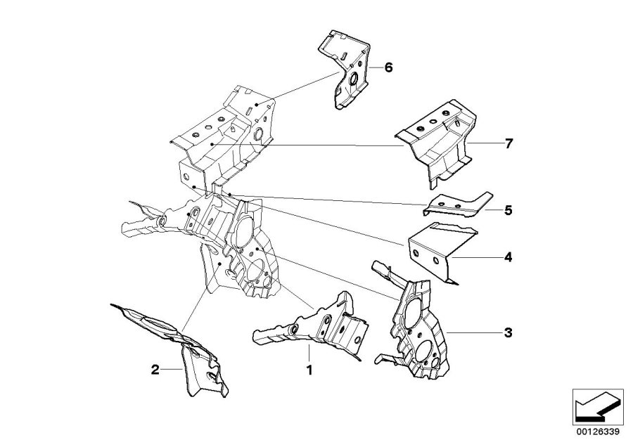 Diagram Connect. pcs. front structure/side frame for your 2013 BMW M6   