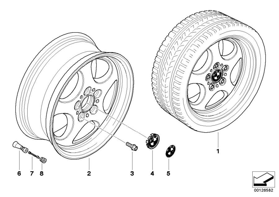 Le diagramme Jante à style ellipsoïdal (Styl. 109) pour votre BMW