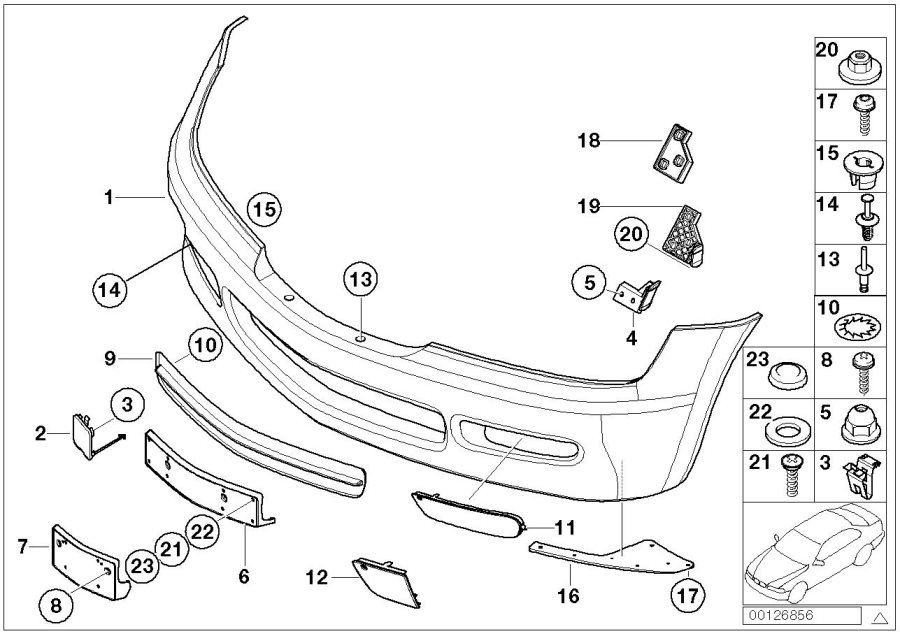 Diagram Trim cover, front for your 2023 BMW X3  30eX 