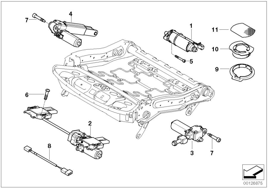 Diagram Seat, front, electrical and motors for your BMW