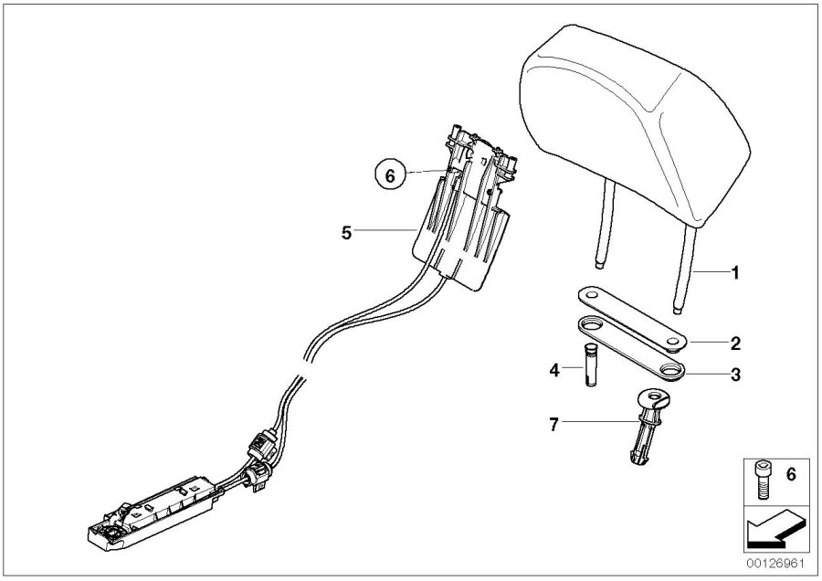 Diagram Seat, front, head restraint for your 2023 BMW X3  30eX 