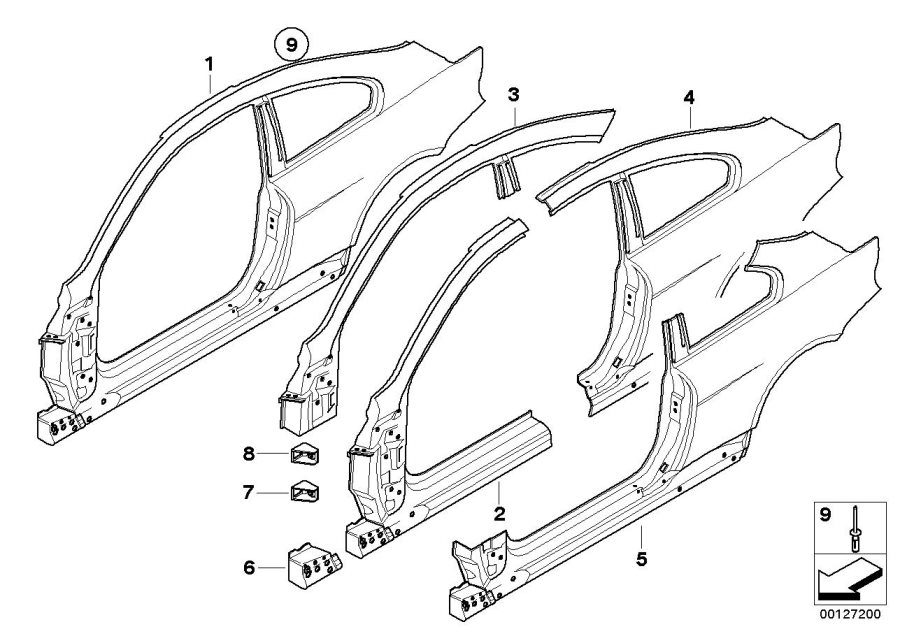 Le diagramme Cadre latéral pour votre BMW