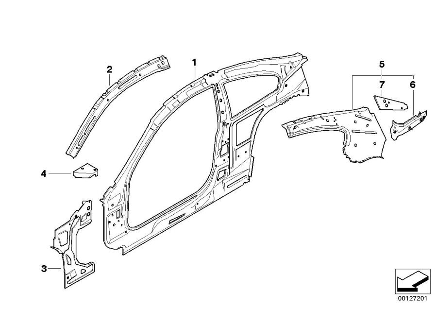 Diagram Single components for body-side frame for your 2012 BMW M6   