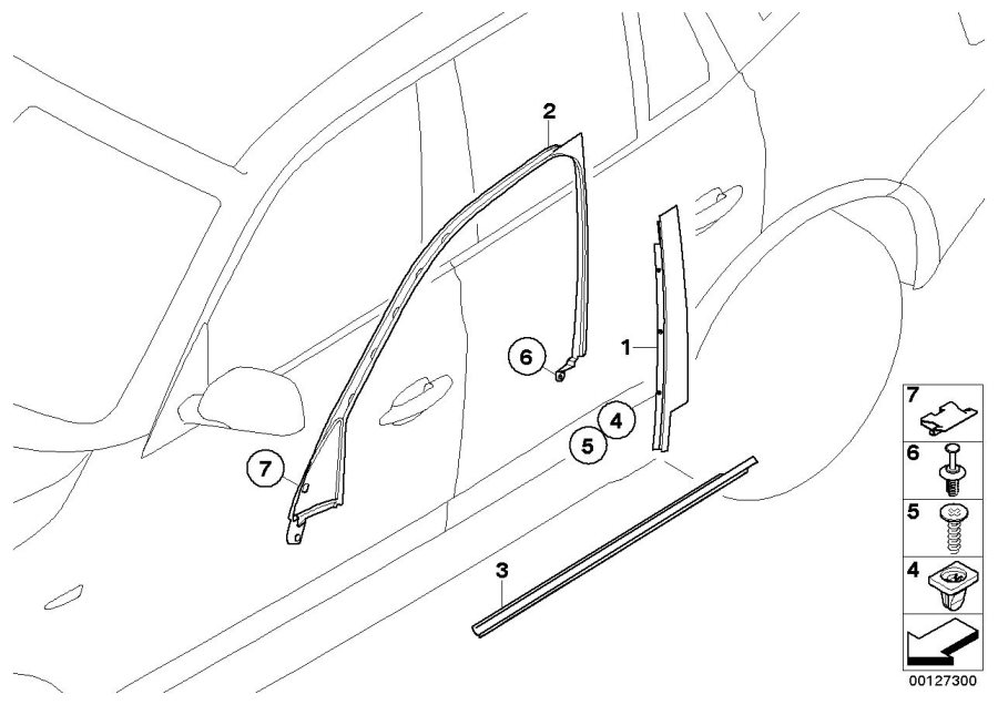 Diagram Trim and seals for door, front for your 2014 BMW M6   