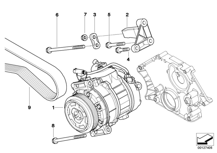 Diagram AIR COND.COMPRESSOR-SUPPORTING BRACKET for your BMW X2  