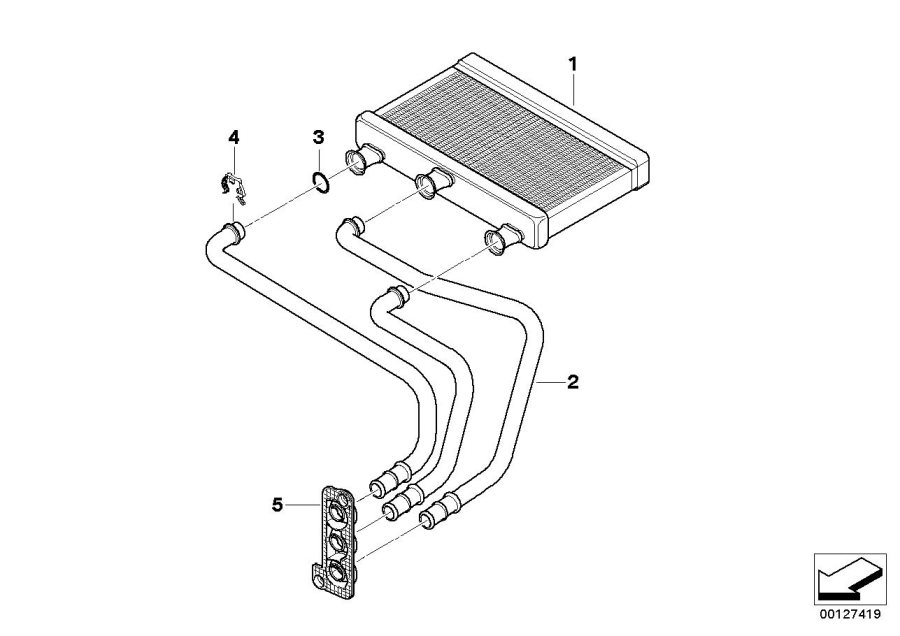 Diagram Heater radiator automatic air condition for your 2007 BMW 535xi   