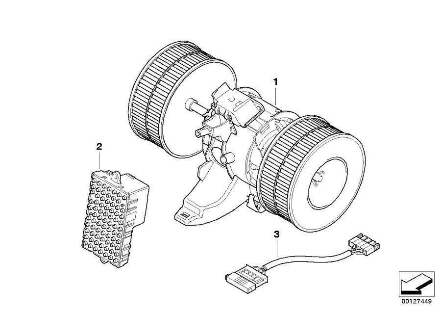 Diagram Blower unit / mounting parts for your 2005 BMW X5   