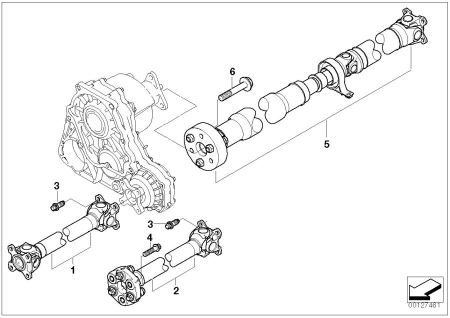 Diagram Drive shaft, 4-WHEEL for your BMW