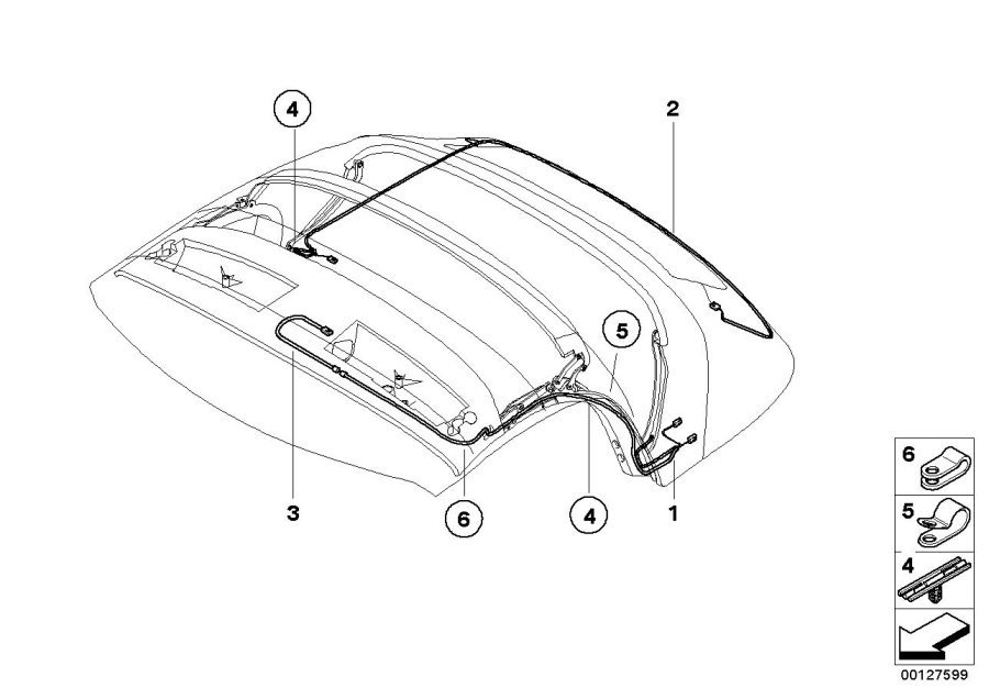 Diagram Cable harness folding top for your BMW