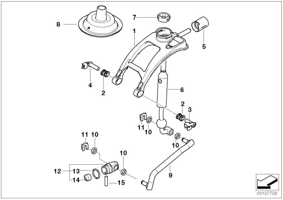 Diagram Gear shift parts,manual transm./4-wheel for your 2005 BMW 750Li   