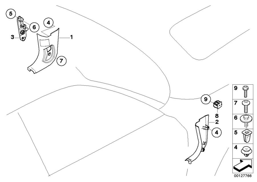 Diagram Trim panel leg room for your 2016 BMW M6   