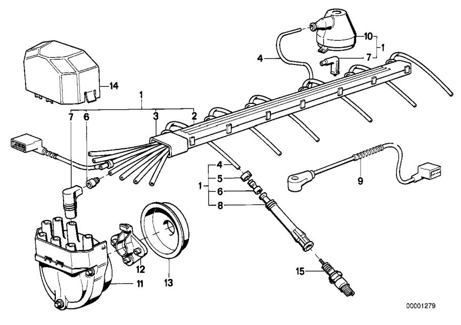 Diagram IGNITION WIRING/SPARK PLUG/DISTRIB.C.. for your BMW