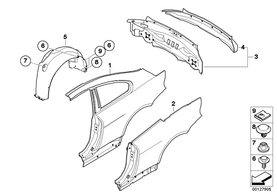 Diagram Rear side panel for your BMW