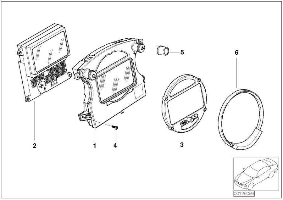 Diagram Instrument cluster, navigation for your MINI