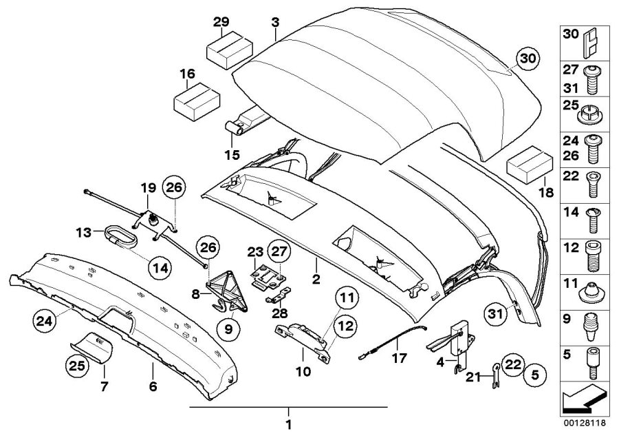 Diagram Folding top for your 2013 BMW