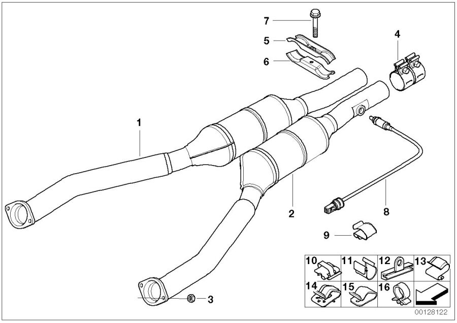 Diagram Exhaust pipe, catalytic converter for your BMW