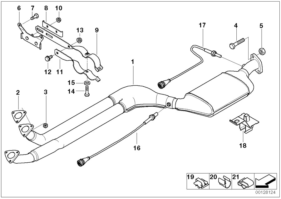 Diagram Catalytic CONVERTER/FRONT silencer for your 2019 BMW 230iX  Convertible 