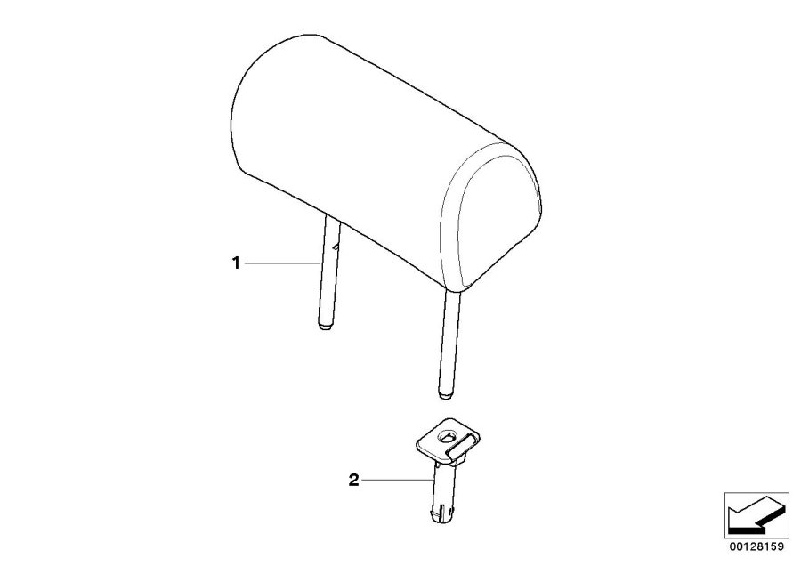 Diagram Rear seat head restraint for your 2012 BMW M6   