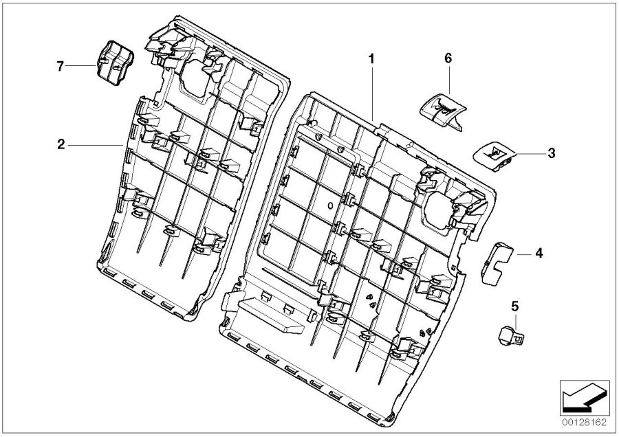 Diagram Seat, rear, backrest trim covers for your BMW