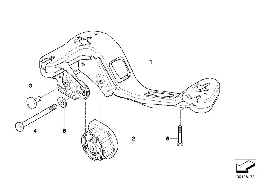 Diagram Gearbox suspension, 4-WHEEL drive for your 2014 BMW M6   