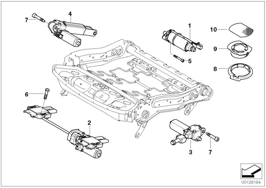 Diagram Seat, front, electrical and motors for your 2007 BMW M6   