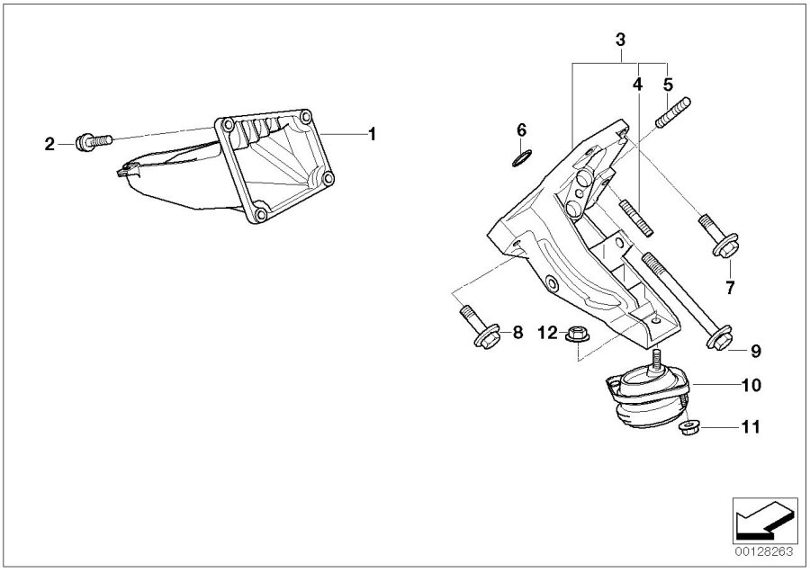 Diagram Engine Suspension for your BMW X2  