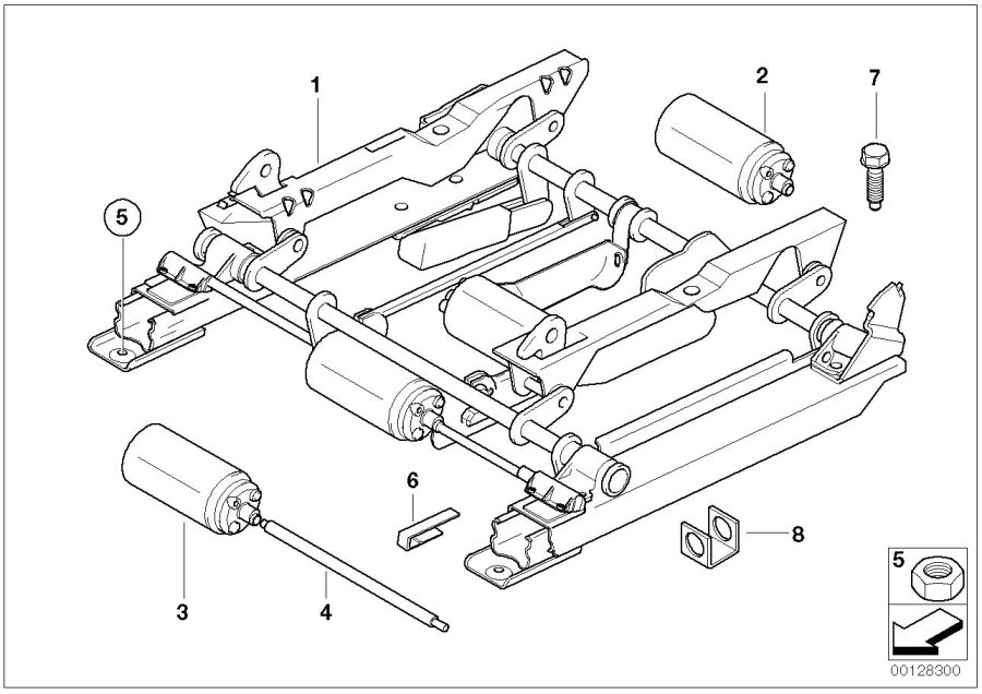 Diagram FRONT SEAT RAIL for your BMW Z3  