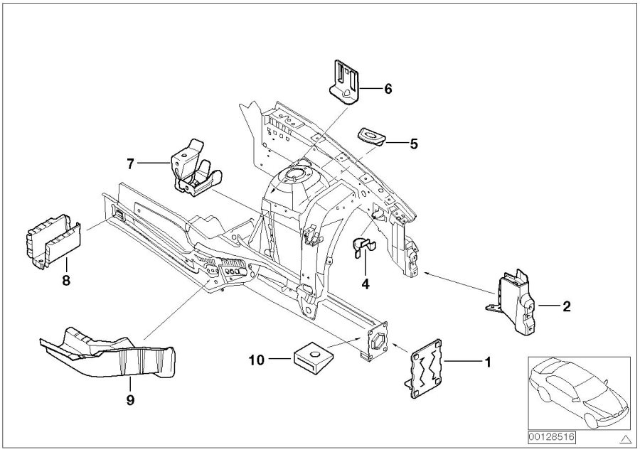 Diagram Front body bracket left for your 2018 BMW X2   