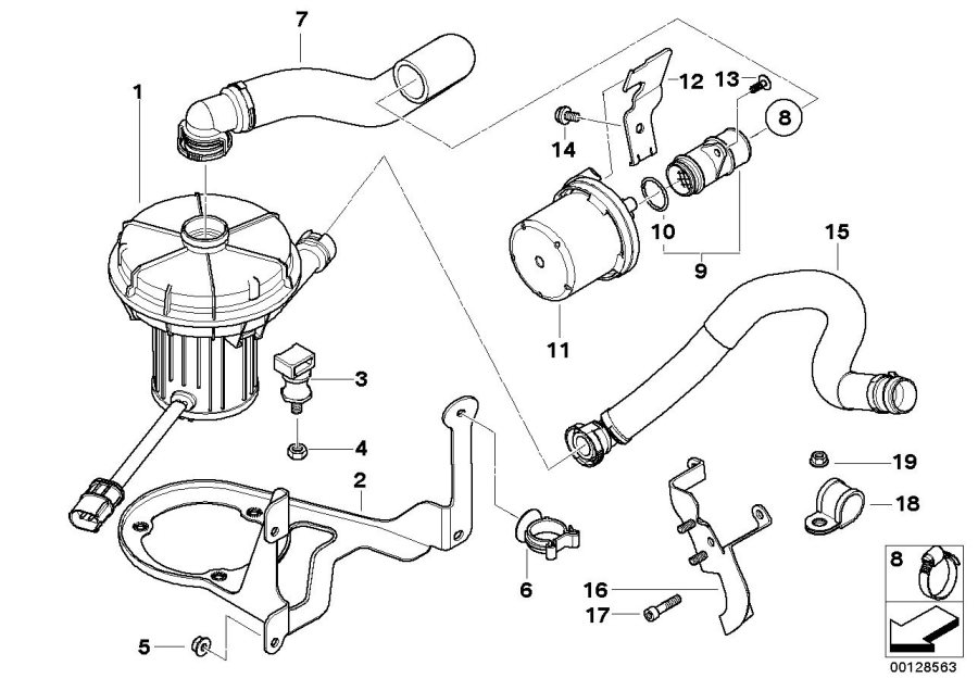 Diagram Emission control-air pump for your BMW