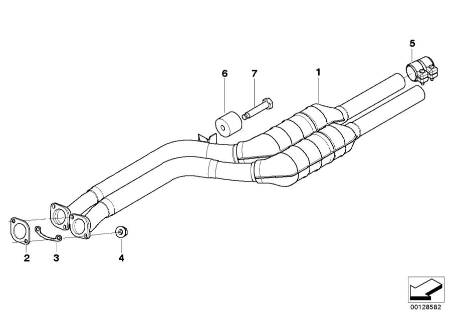 Diagram Front muffler for your 2005 BMW Z4   